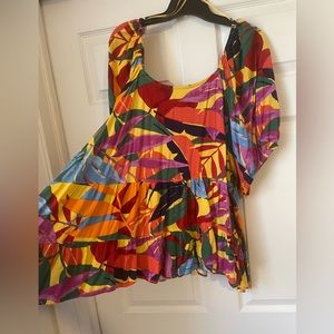Colorful print summer shirt and dress, shirt size 24/26 and dress size 28/30